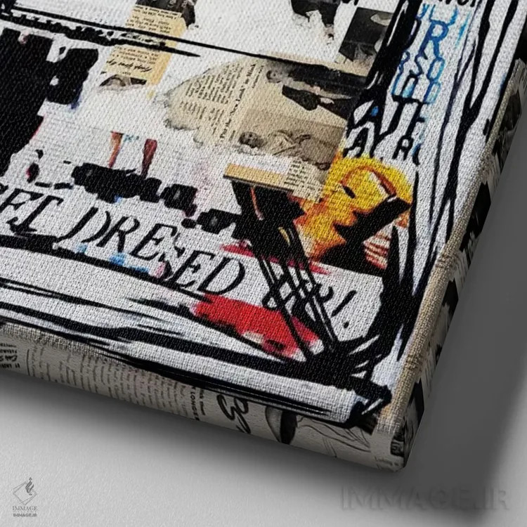 تابلو بوی مجلهٔ ووگ میدهد اثر آنی ترازو - نمای نزدیک بافت بوم