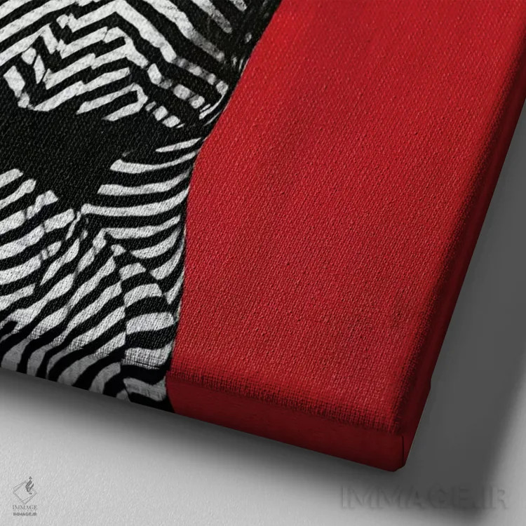 تابلو خطوط اثر آنی ترازو - نمای نزدیک بافت بوم