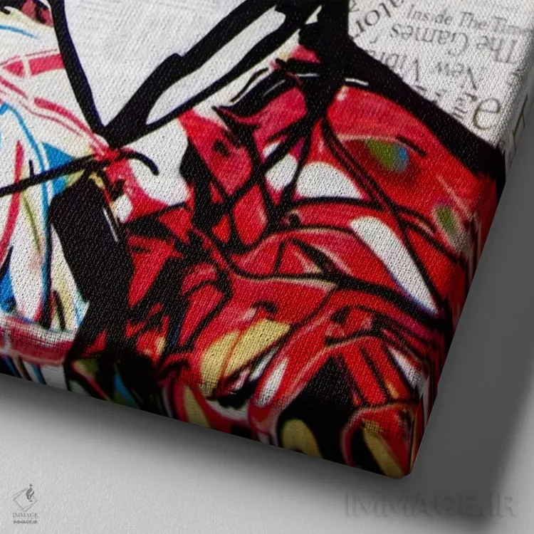 تابلو نفس بکش اثر آنی ترازو - نمای نزدیک بافت بوم