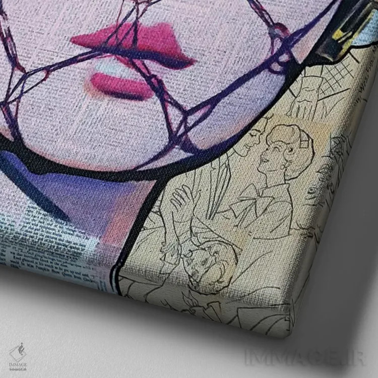 تابلو طعمی شبیه پپسی کولا دارد (بافت طنز و دوپهلو) اثر آنی ترازو - نمای نزدیک بافت بوم