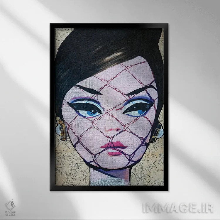 تابلو طعمی شبیه پپسی کولا دارد (بافت طنز و دوپهلو) اثر آنی ترازو - نمای قابدار مشکی