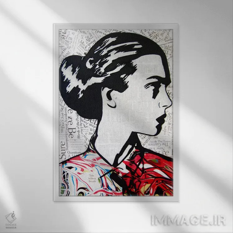 تابلو نفس بکش اثر آنی ترازو - نمای قابدار سفید