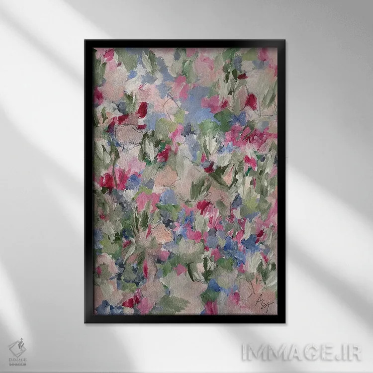 تابلو سرخوشی از شیرینی اثر آماندا توپـه - نمای قابدار مشکی