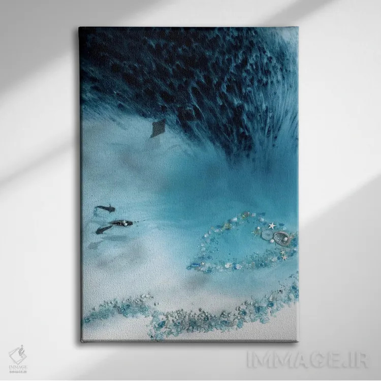 تابلو تالاب خاکستری اثر آنتوانل - نمای روبهرو روی دیوار