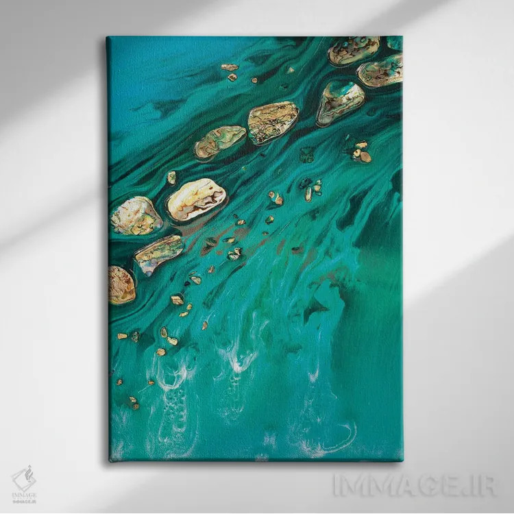 تابلو فراتر رفتن از صدفها اثر آنتوانل - نمای روبهرو روی دیوار