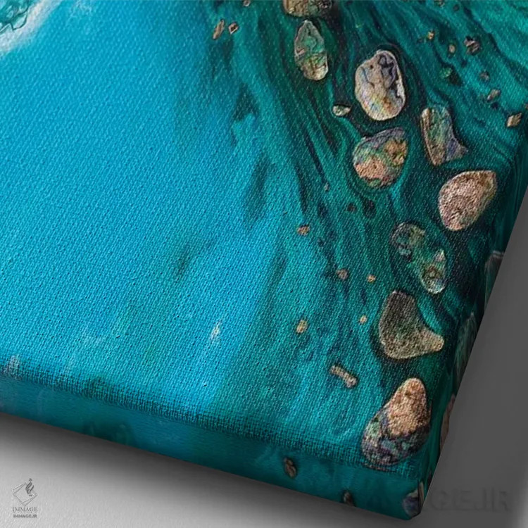 تابلو فراتر رفتن در اسکلهٔ خلیج کوچک اثر آنتوانل - نمای نزدیک بافت بوم