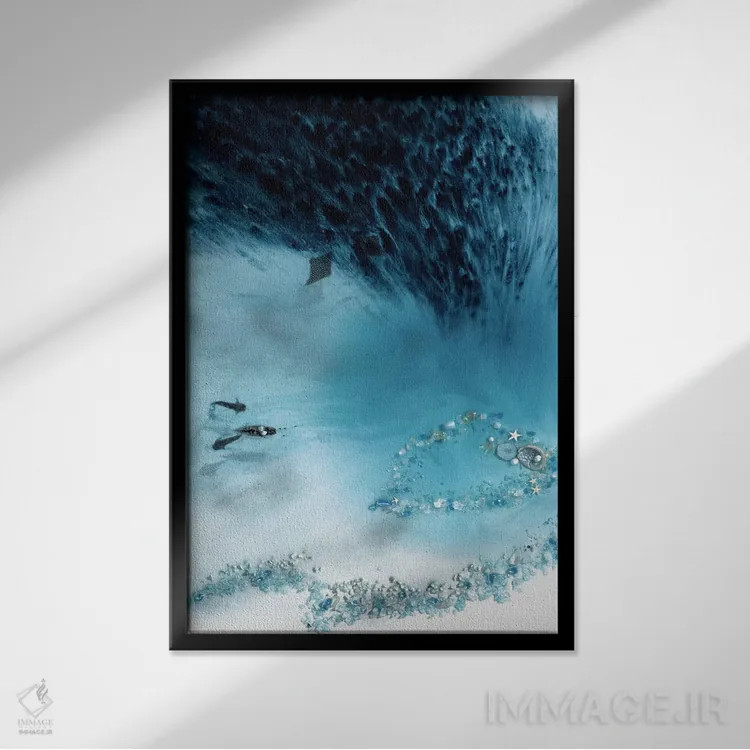 تابلو تالاب خاکستری اثر آنتوانل - نمای قابدار مشکی