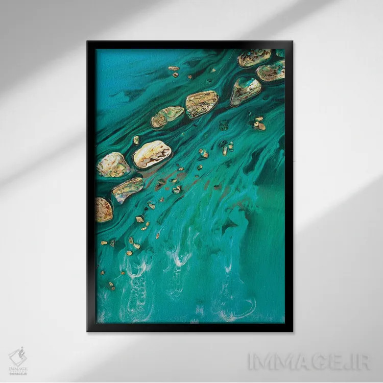 تابلو فراتر رفتن از صدفها اثر آنتوانل - نمای قابدار مشکی
