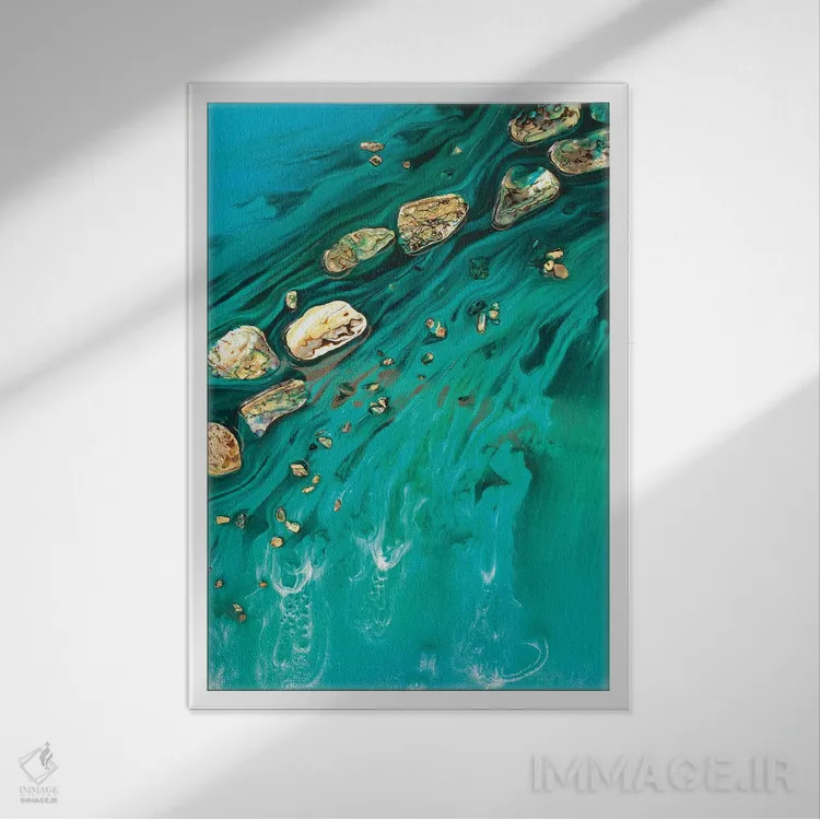 تابلو فراتر رفتن از صدفها اثر آنتوانل - نمای قابدار سفید