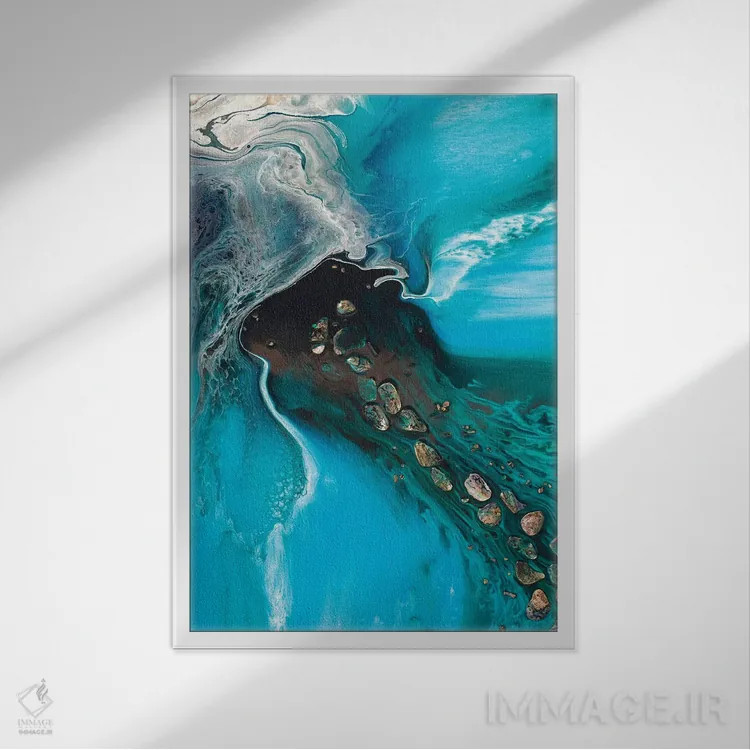 تابلو فراتر رفتن در اسکلهٔ خلیج کوچک اثر آنتوانل - نمای قابدار سفید