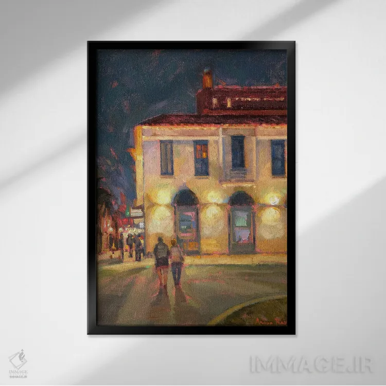 تابلو شبی در پلازا اثر آرونا رائو - نمای قابدار مشکی