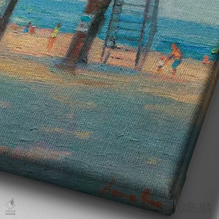 تابلو ساحل امن است اثر آرونا رائو - نمای نزدیک بافت بوم