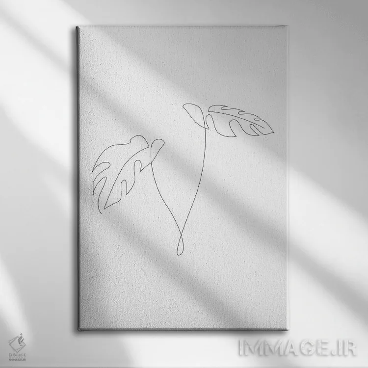 تابلو برگ مانسترا (گیاه آپارتمانی) اثر ادیلوم - نمای روبهرو روی دیوار