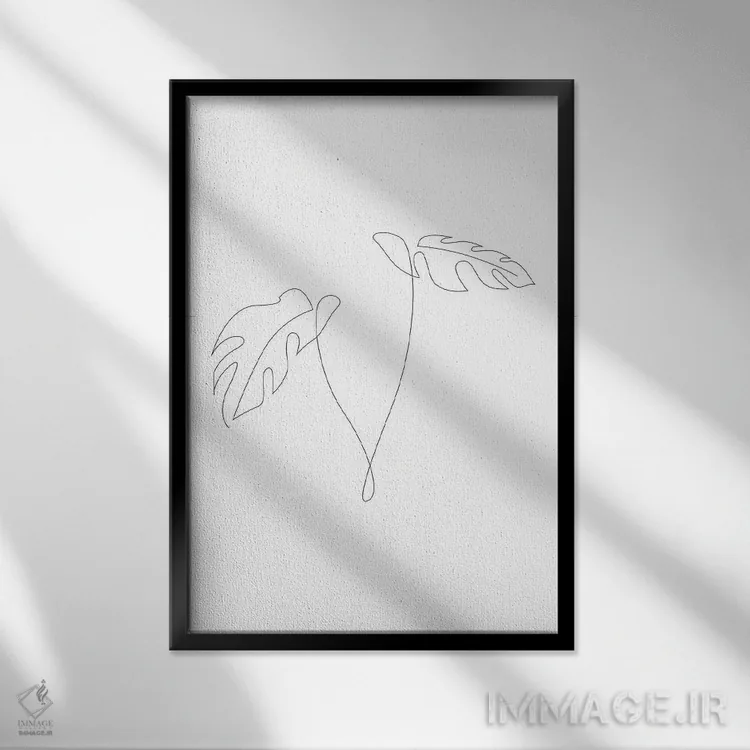 تابلو برگ مانسترا (گیاه آپارتمانی) اثر ادیلوم - نمای قابدار مشکی