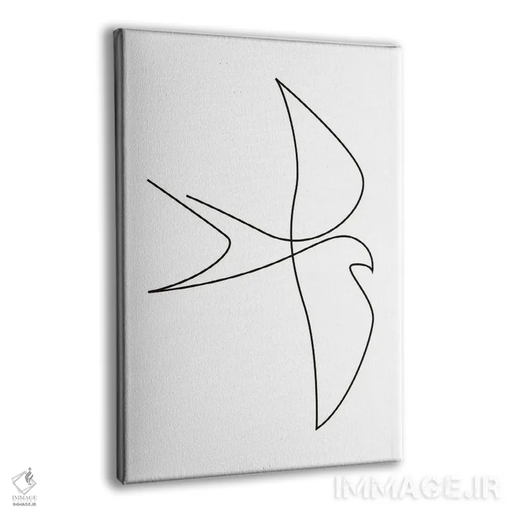 تابلو پرنده تکخطی اثر ادیلوم - نمای پرسپکتیو محصول