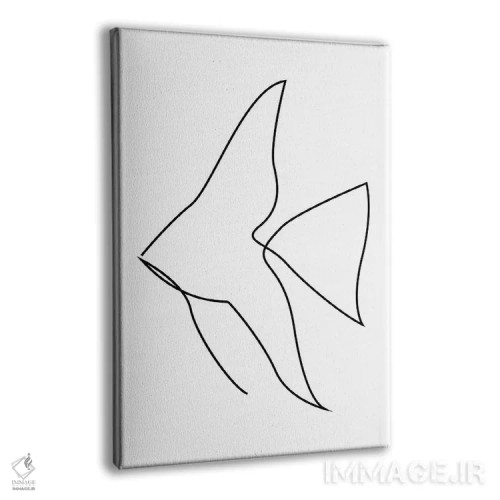 تابلو ماهی تکخطی اثر ادیلوم - نمای پرسپکتیو محصول