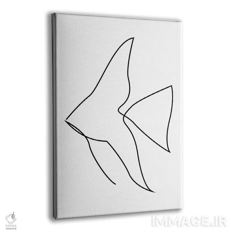 تابلو ماهی تکخطی اثر ادیلوم - نمای پرسپکتیو محصول