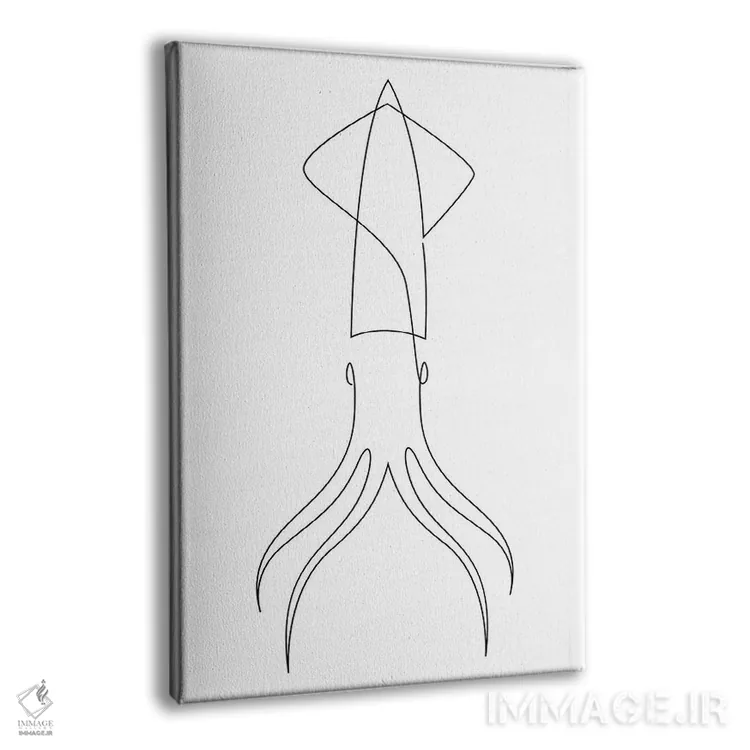 تابلو ماهی مرکب تکخطی اثر ادیلوم - نمای پرسپکتیو محصول