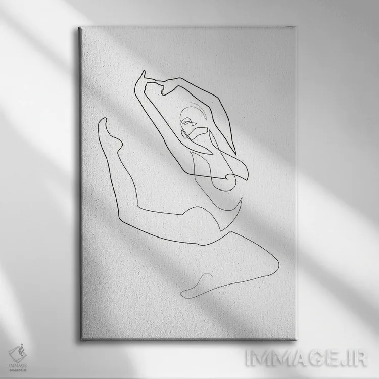 تابلو رقاص تکخطی اثر ادیلوم - نمای روبهرو روی دیوار