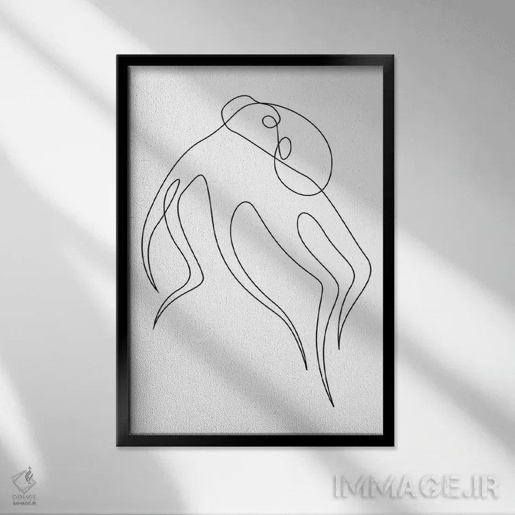 تابلو خط اختاپوس اثر ادیلوم - نمای قابدار مشکی