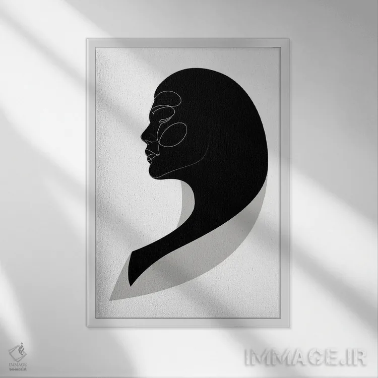 تابلو بانوی نوآر (سبک نوآر) اثر ادیلوم - نمای قابدار سفید
