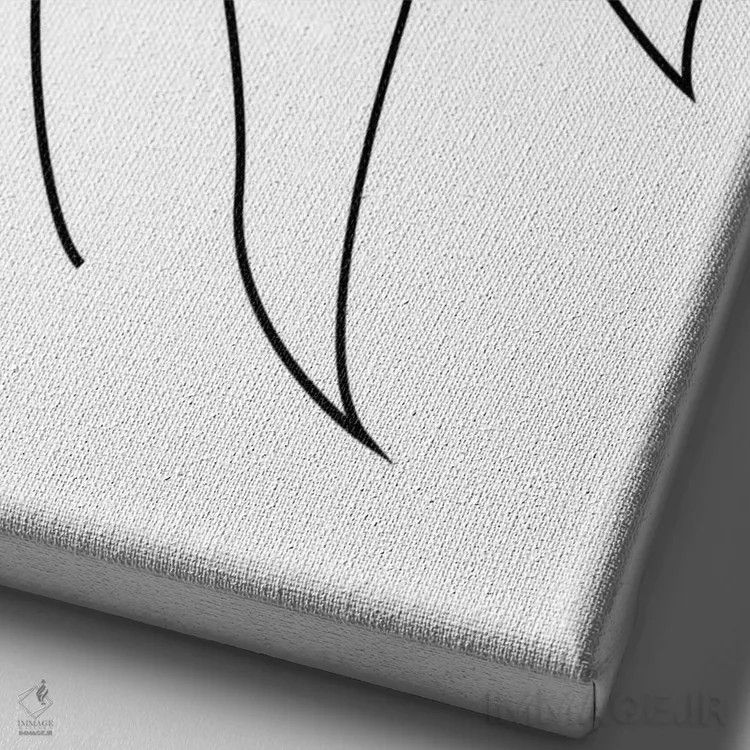 تابلو ماهی تکخطی اثر ادیلوم - نمای نزدیک بافت بوم