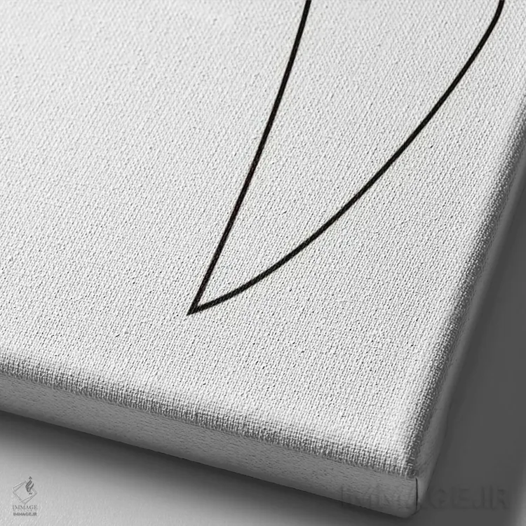 تابلو پرنده تکخطی اثر ادیلوم - نمای نزدیک بافت بوم