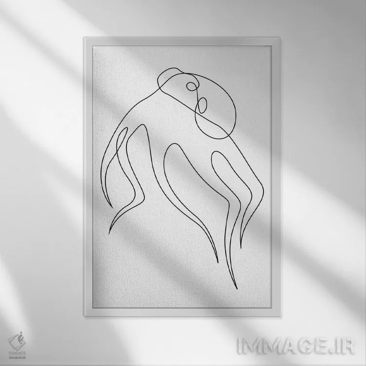 تابلو خط اختاپوس اثر ادیلوم - نمای قابدار سفید