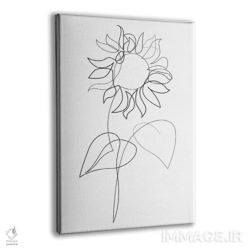 تابلو گل آفتابگردان تکخطی اثر ادیلوم - نمای پرسپکتیو محصول
