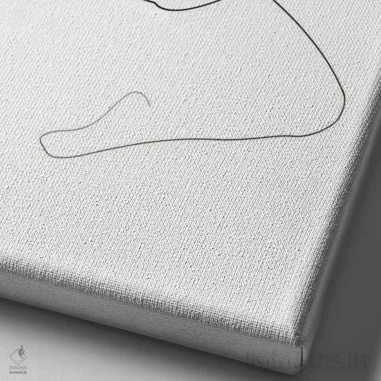 تابلو رقاص تکخطی اثر ادیلوم - نمای نزدیک بافت بوم