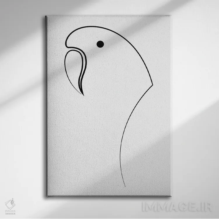 تابلو خط طوطی اثر ادیلوم - نمای روبهرو روی دیوار