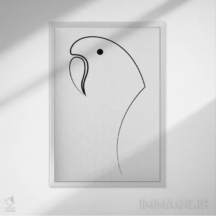 تابلو خط طوطی اثر ادیلوم - نمای قابدار سفید