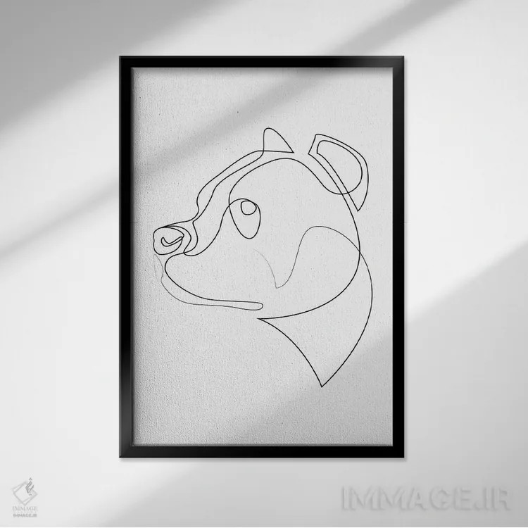 تابلو پیت بول (نژاد سگ) اثر ادیلوم - نمای قابدار مشکی