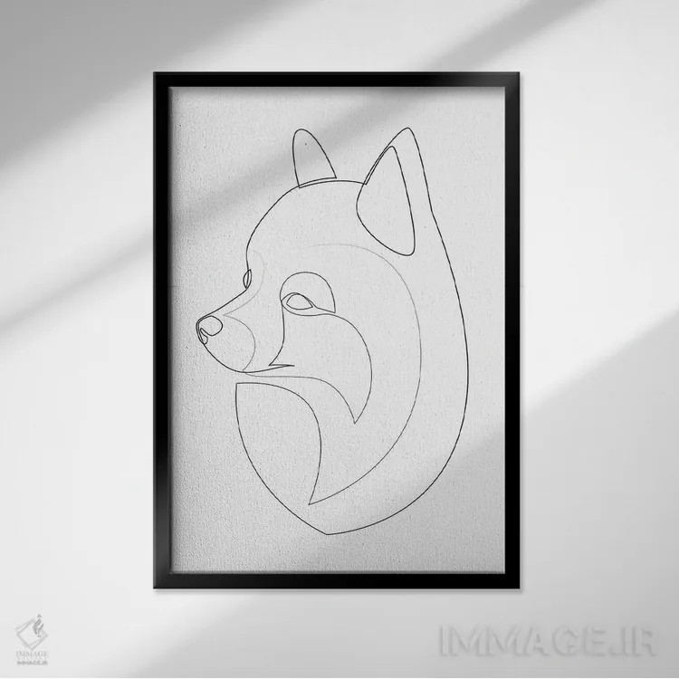 تابلو پامرانیان اشپیتز (نژاد سگ) اثر ادیلوم - نمای قابدار مشکی