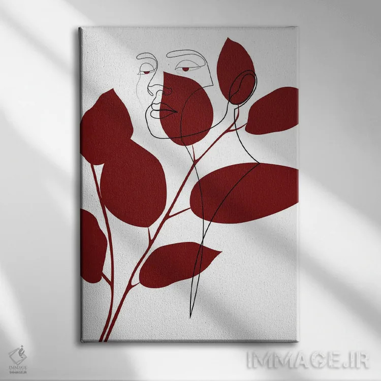 تابلو برگهای قرمز اثر ادیلوم - نمای روبهرو روی دیوار