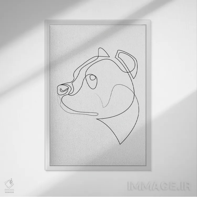 تابلو پیت بول (نژاد سگ) اثر ادیلوم - نمای قابدار سفید