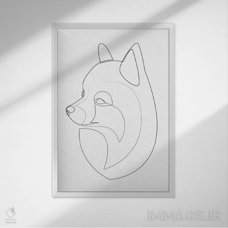 تابلو پامرانیان اشپیتز (نژاد سگ) اثر ادیلوم - نمای قابدار سفید