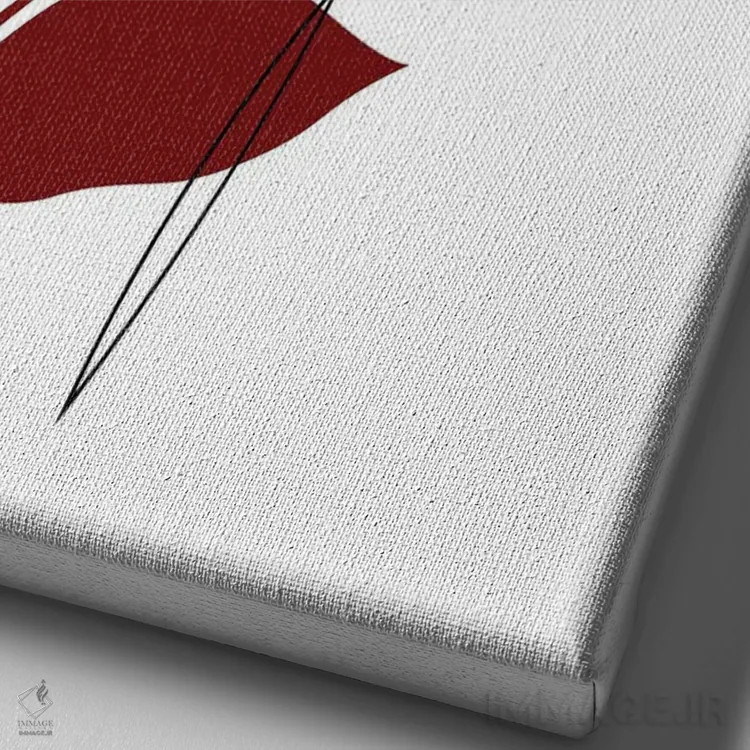 تابلو برگهای قرمز اثر ادیلوم - نمای نزدیک بافت بوم