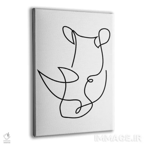 تابلو کرگدن تکخطی اثر ادیلوم - نمای پرسپکتیو محصول