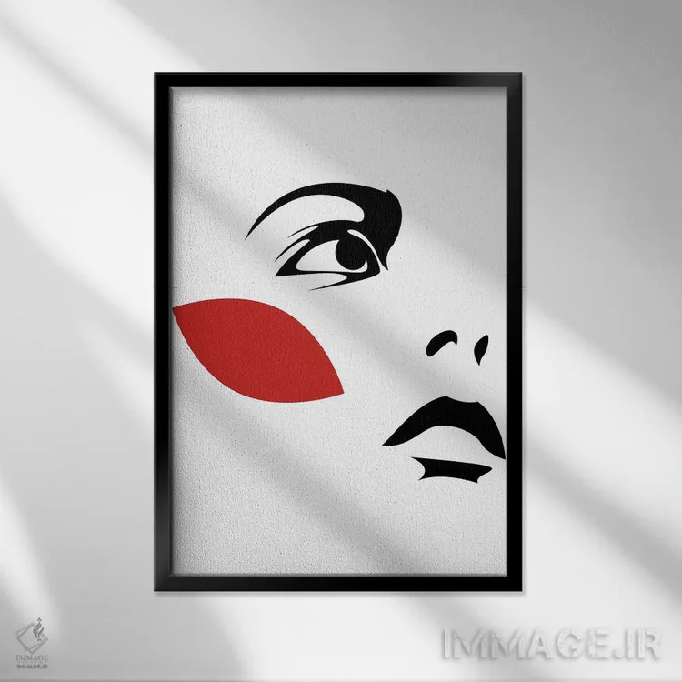 تابلو برگهای قرمز ۲ اثر ادیلوم - نمای قابدار مشکی