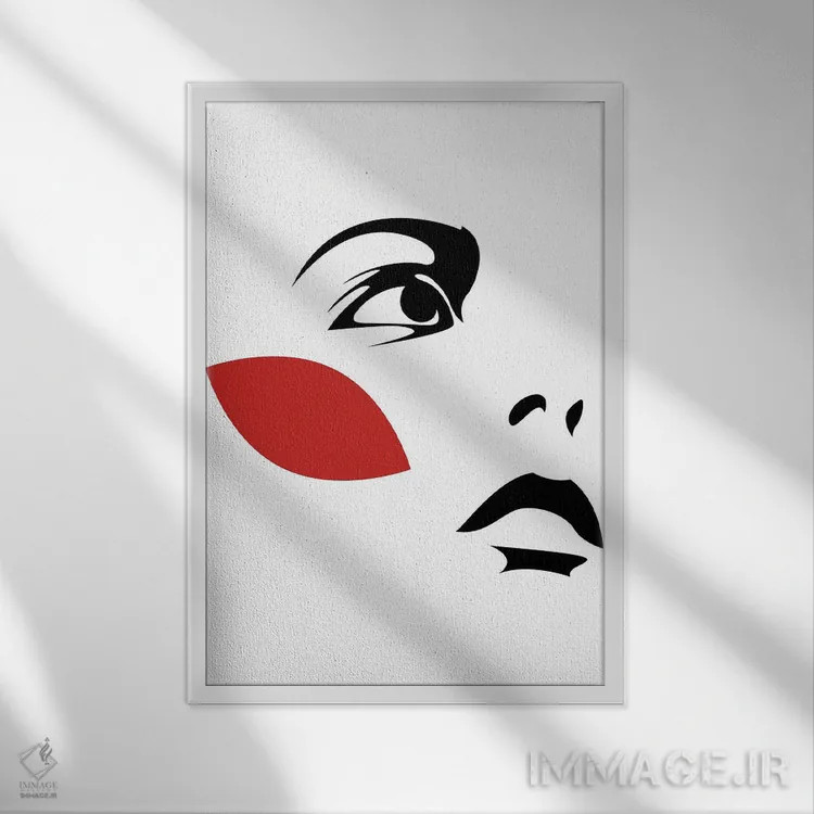 تابلو برگهای قرمز ۲ اثر ادیلوم - نمای قابدار سفید