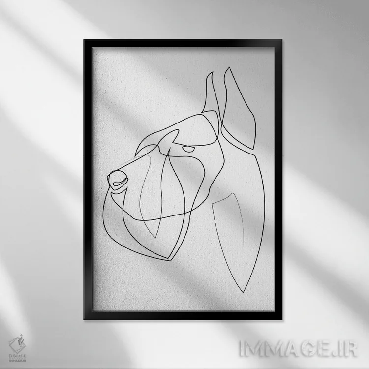 تابلو رایزن اشنوزر (نژاد سگ) اثر ادیلوم - نمای قابدار مشکی