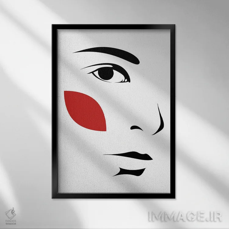 تابلو برگهای قرمز ۳ اثر ادیلوم - نمای قابدار مشکی