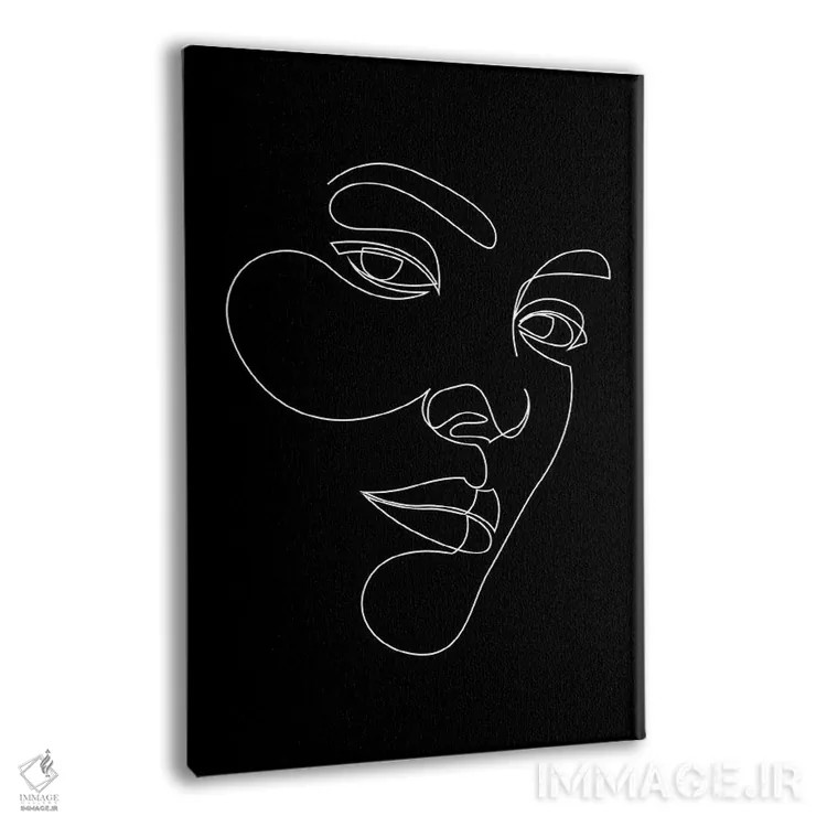 تابلو صورت تکخطی انتزاعی اثر ادیلوم - نمای پرسپکتیو محصول