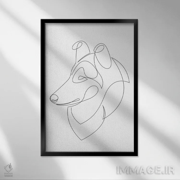 تابلو کولی خشن (نژاد سگ) اثر ادیلوم - نمای قابدار مشکی