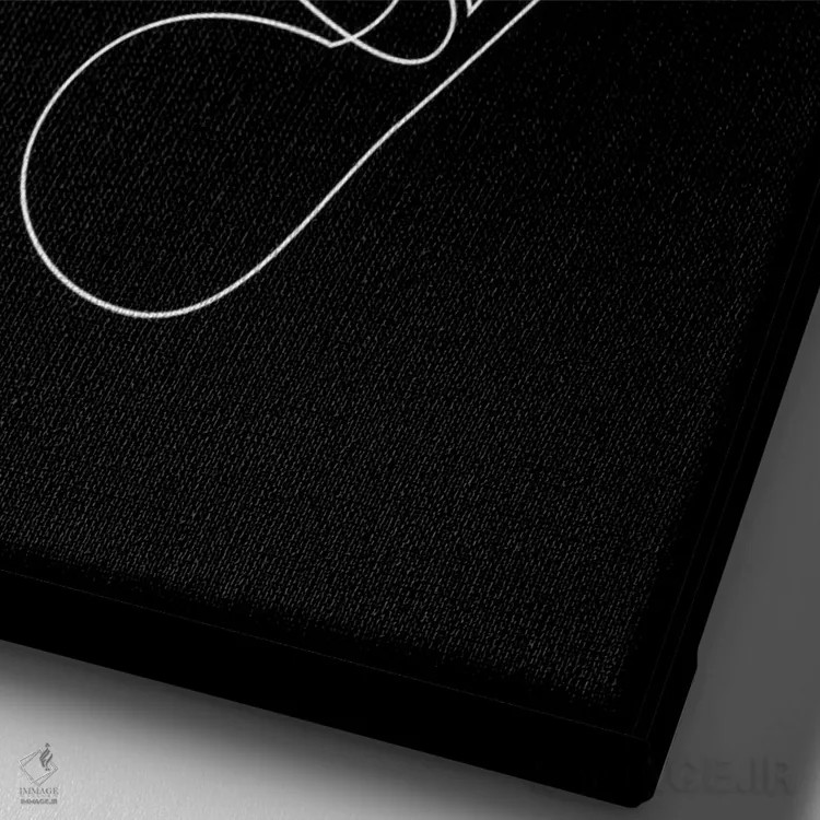 تابلو صورت تکخطی انتزاعی اثر ادیلوم - نمای نزدیک بافت بوم