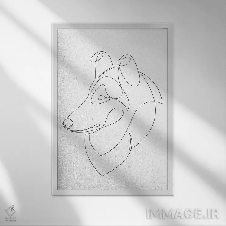 تابلو کولی خشن (نژاد سگ) اثر ادیلوم - نمای قابدار سفید