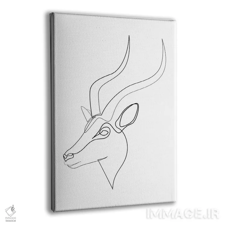 تابلو غزال تکخطی اثر ادیلوم - نمای پرسپکتیو محصول