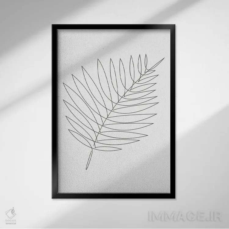 تابلو تکخطی گرمسیری اثر ادیلوم - نمای قابدار مشکی