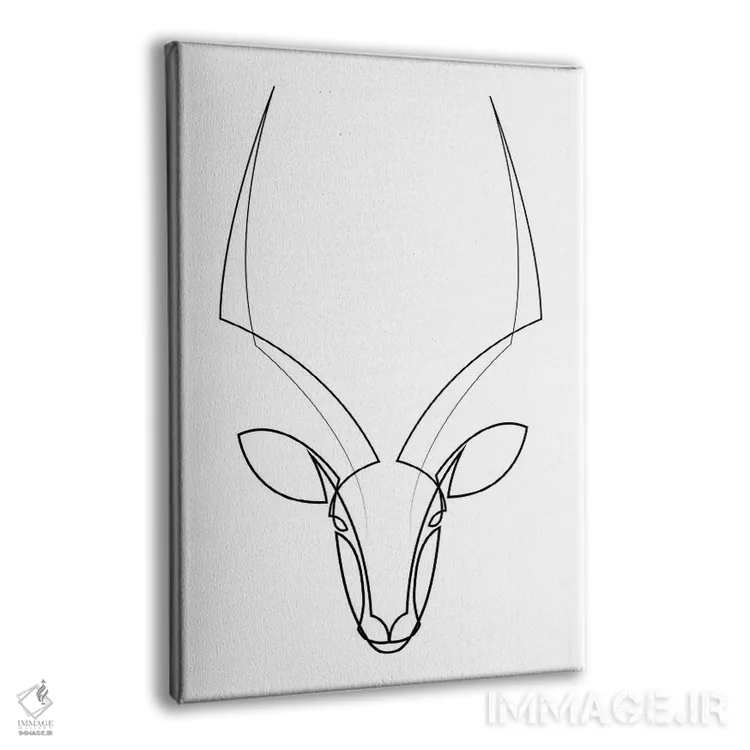 تابلو آهو تکخطی اثر ادیلوم - نمای پرسپکتیو محصول